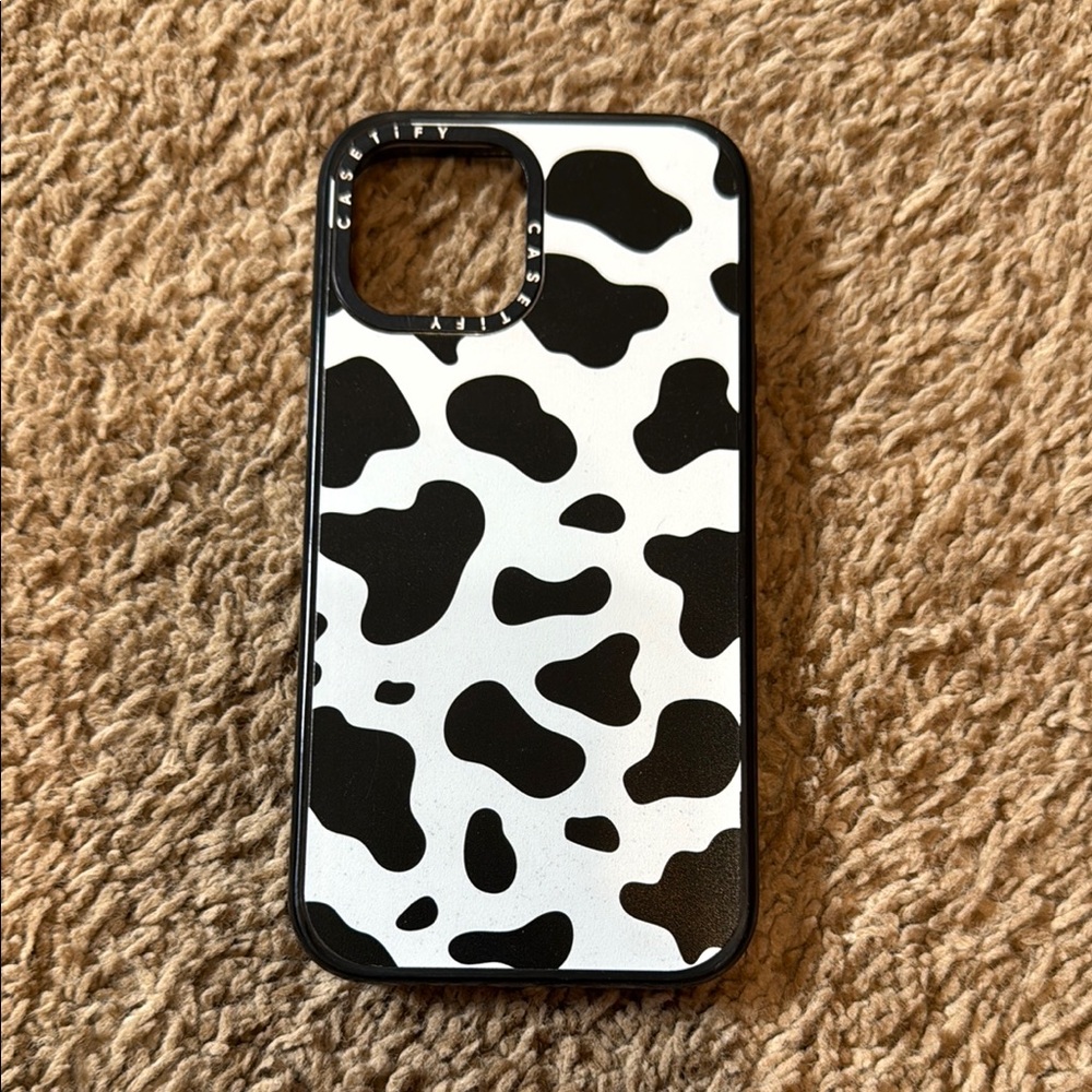 Casetify Black and White Cow Print iPhone 12 Pro Max Case